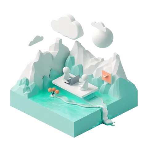 3d illustration of two people sitting on the floor