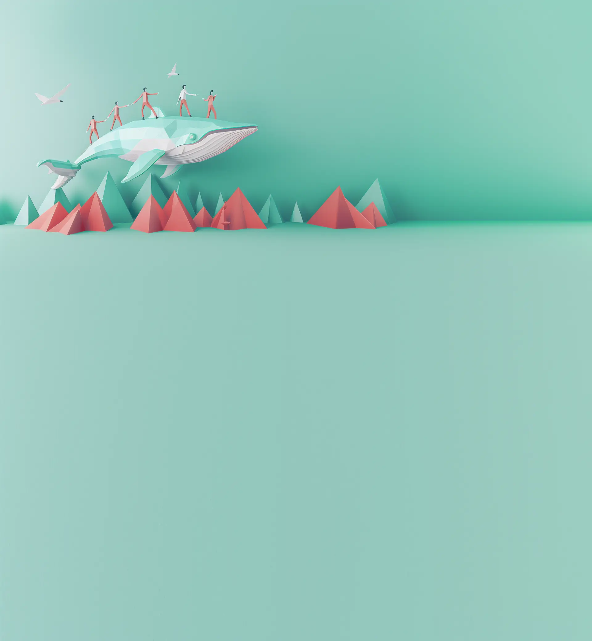 3D illustration of a boy meditating