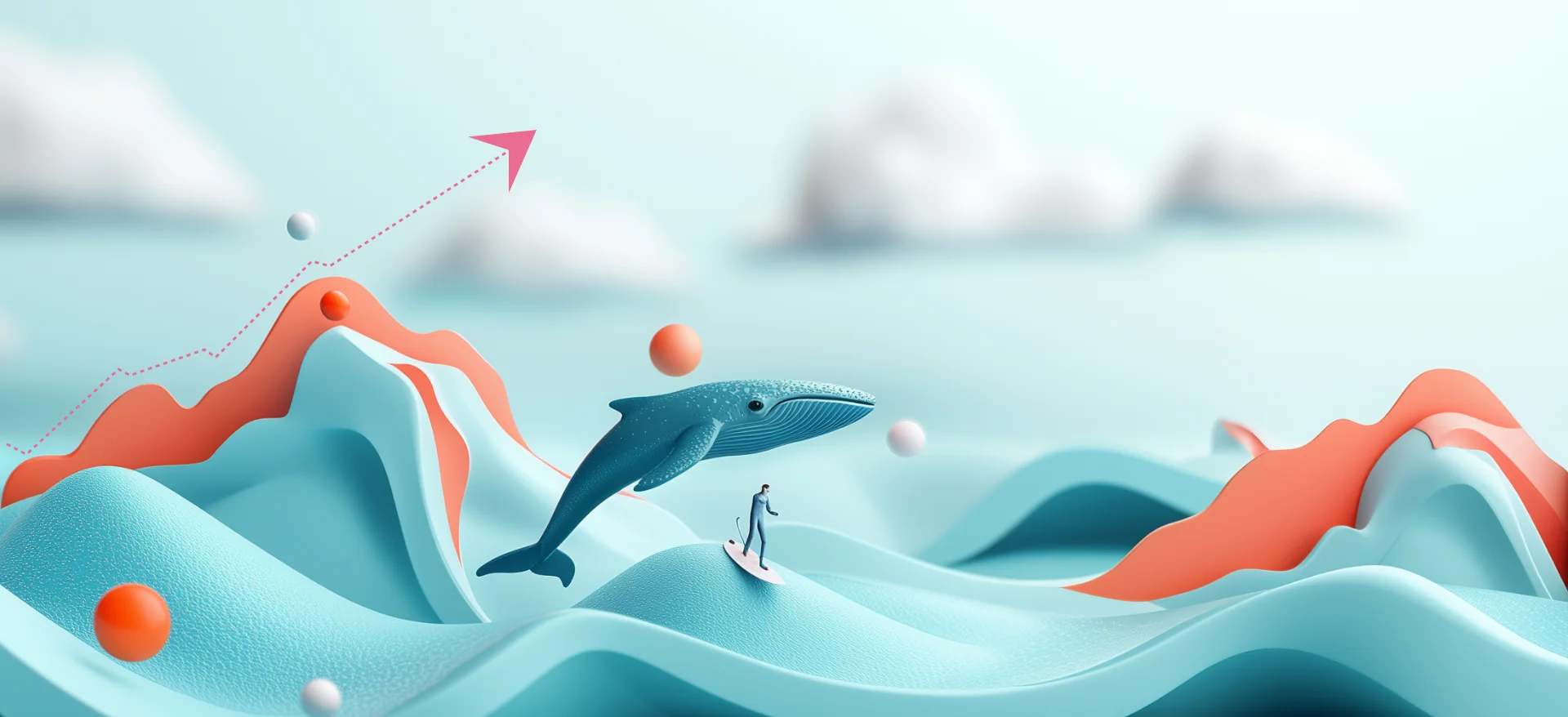 3D illustration of a chest on an island